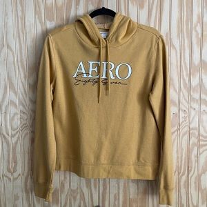 Aeropostale Women Aero Eighty Seven Pullover Sweatshirt Yellow Long Sleeve M
